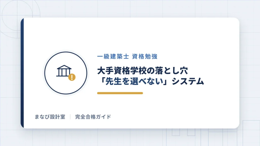 大手資格学校の落とし穴「先生を選べない」システム