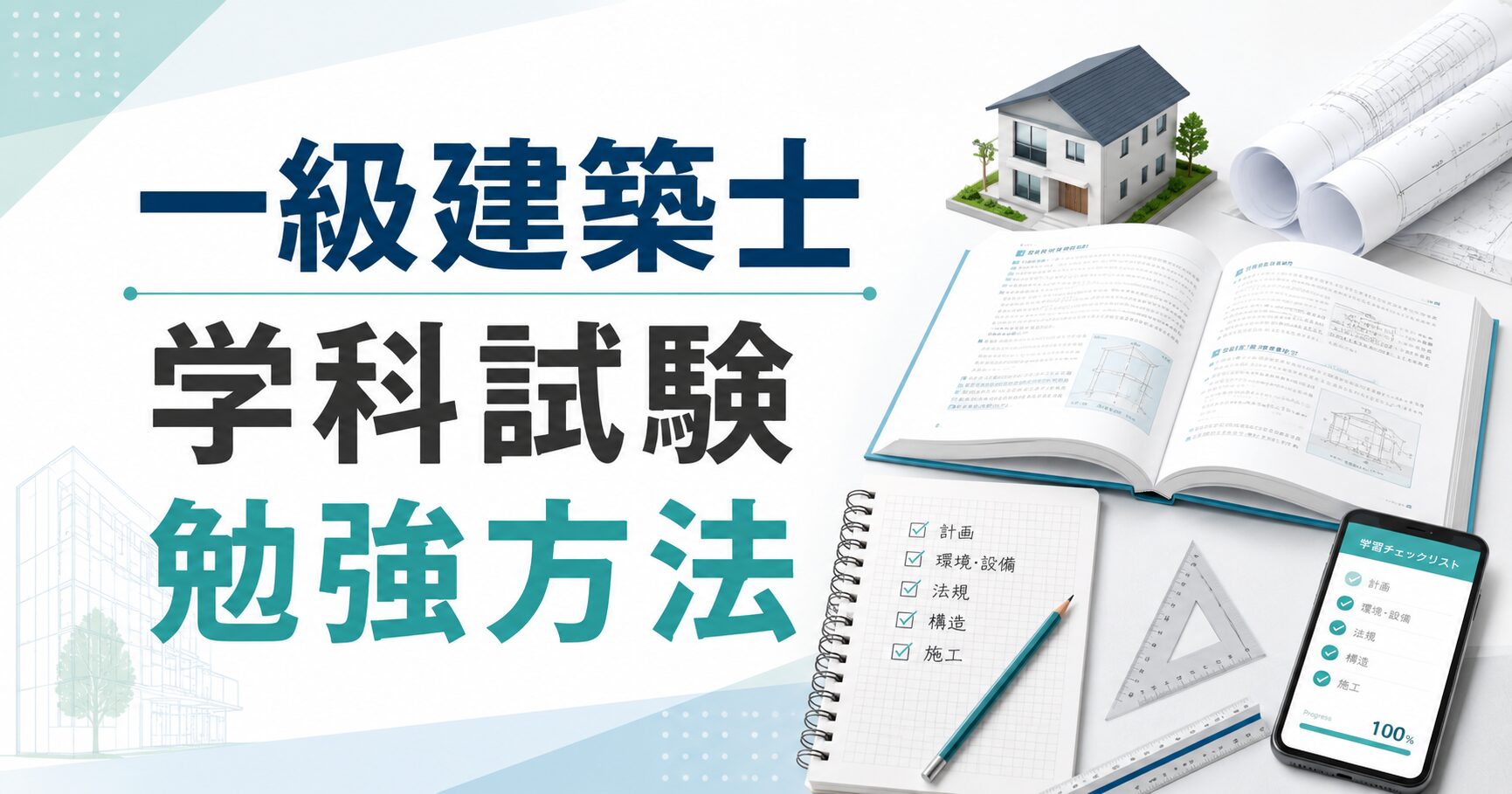 【一級建築士】学科試験の効率的な勉強方法は?勉強時間から注意点まで合格者が解説!