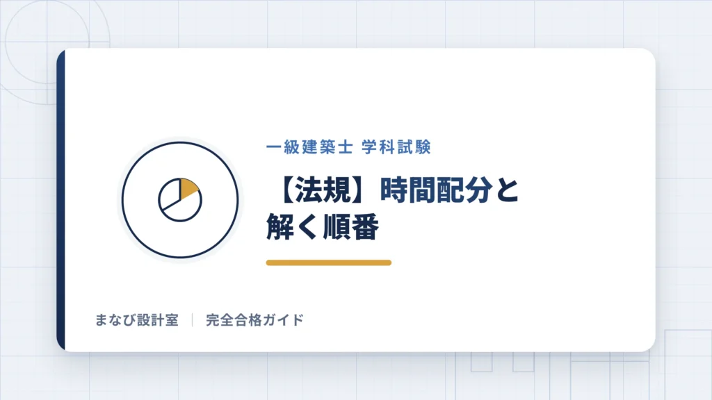【法規】時間配分と解く順番